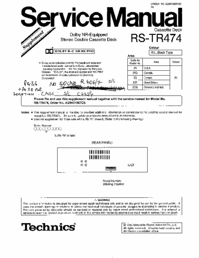 Technics RS-TR474 TECHNICS RS-TR474 casette deck